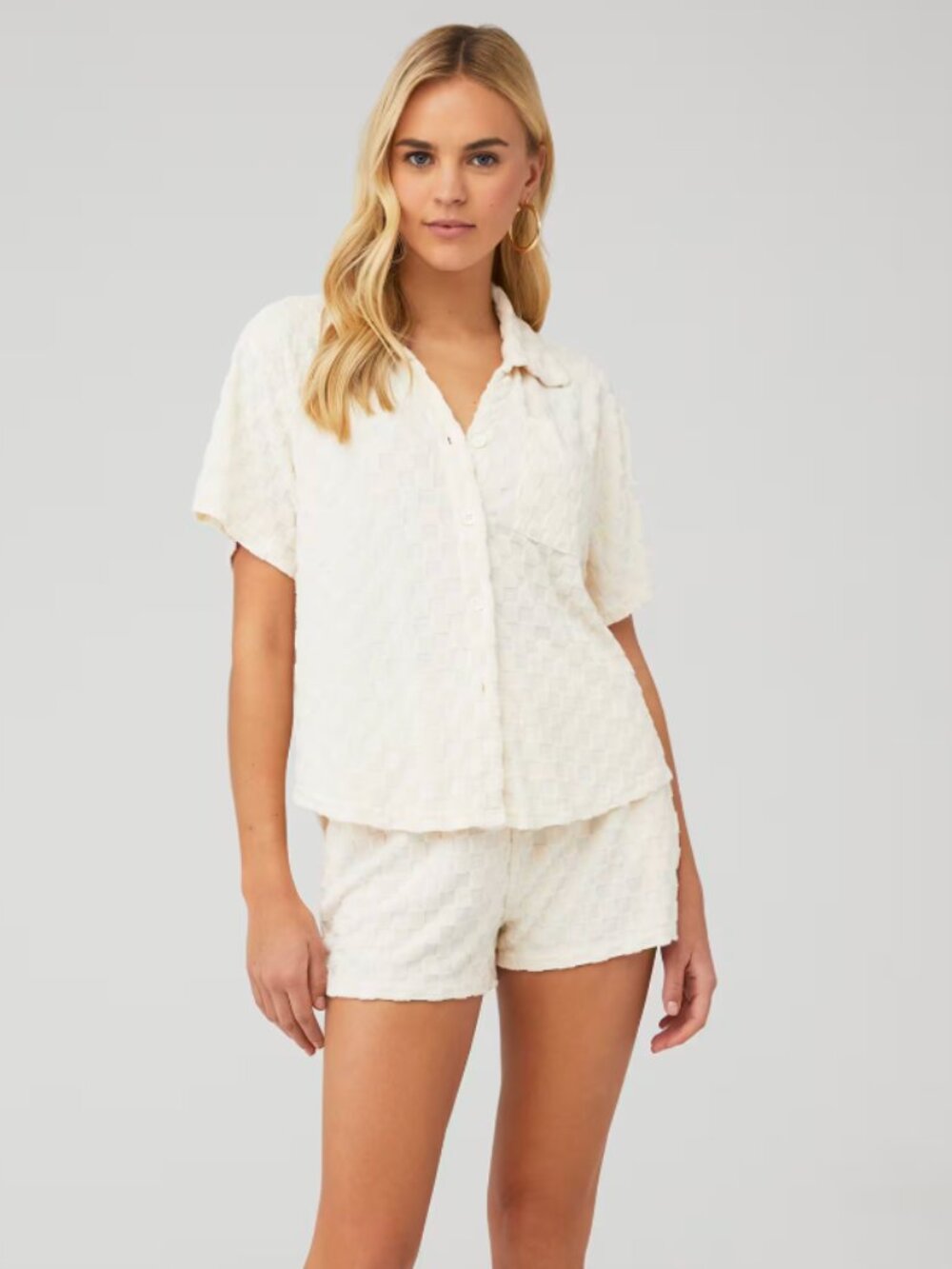 Araminta James Terry Matching Set Cream Lemon Check S